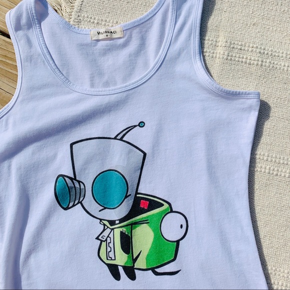 Invader Zim Tops - OOAK Gir Invader Zim tank robot dog handmade